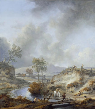 Philips Wouwerman - A Stream in Hilly Country.webp