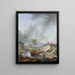 A stream in a hilly country - Philips Wouwerman — framed artwork on a wall