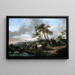 Halt of a Hunting Party - Philips Wouwerman — framed artwork on a wall