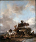 campesinos en los campos, cosecha de heno - Philips Wouwerman — vista de la obra