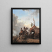 Soldiers celebrating with a maid in front of a tent - Philips Wouwerman — framed artwork on a wall