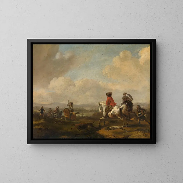 La conducción - Philips Wouwerman — cuadro enmarcado en la pared