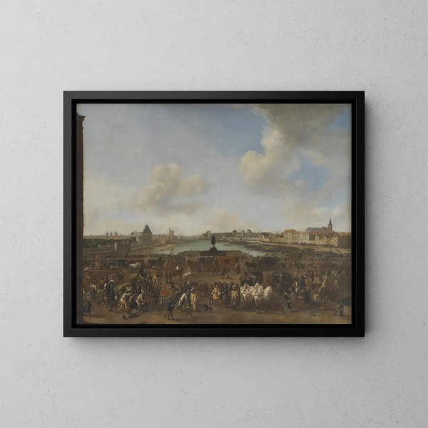 View of Paris from Place Dauphine - Philips Wouwerman — framed artwork on a wall