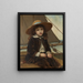 Niño con sombrero de paja y traje de terciopelo en la pesca - Phoebe A. Jenks — cuadro enmarcado en la pared