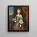 Retrato de una joven con vestido bordado - Pier Francesco Cittadini — cuadro enmarcado en la pared