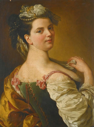 Pier Leone Ghezzi - Portrait Of A Young Girl As A Shepherdess.webp