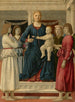 Virgen con el Niño sentado con cuatro ángeles - Piero della Francesca — vista de la obra