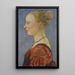 Retrato de una mujer - Piero del Pollaiolo — cuadro enmarcado en la pared