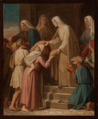 PierreAuguste Pichon - Sainte Genevive distribuant le pain aux pauvres.webp