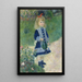 Una niña con una regadera - Pierre-Auguste Renoir — cuadro enmarcado en la pared
