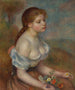 Una joven con margaritas - Pierre-Auguste Renoir — vista de la obra