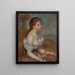 Una joven con margaritas - Pierre-Auguste Renoir — cuadro enmarcado en la pared