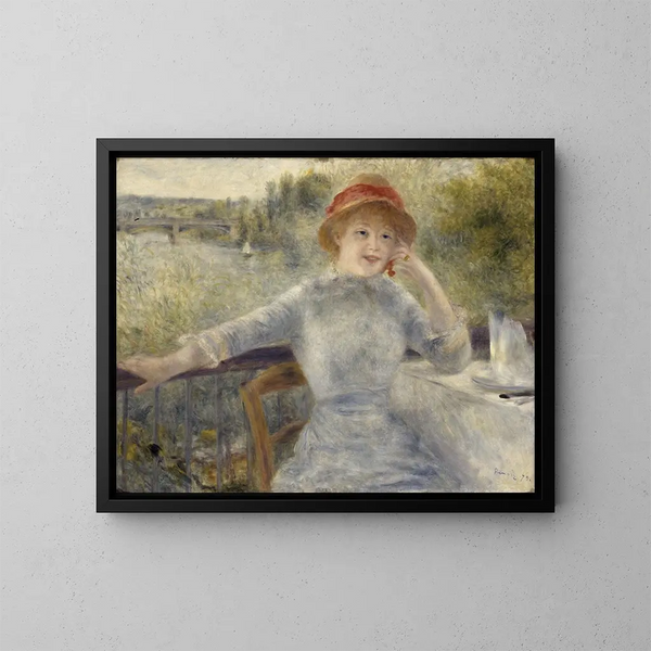 Alphonsine Fournaise - Pierre-Auguste Renoir — framed artwork on a wall