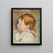 Head of a Child in Profile Facing Left - Pierre - Auguste Renoir — framed artwork on a wall