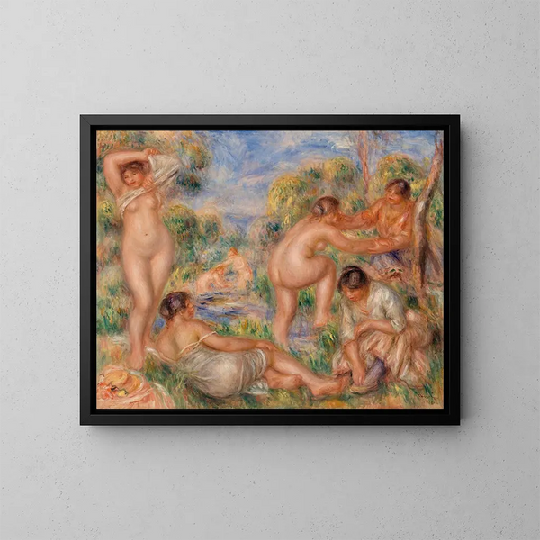 Grupo de bañistas - Pierre-Auguste Renoir — cuadro enmarcado en la pared