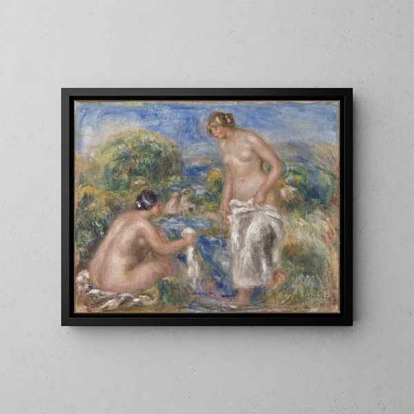 Mujeres en el baño - Pierre-Auguste Renoir — cuadro enmarcado en la pared
