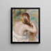 Blonde trenzándose su cabello - Pierre-Auguste Renoir — cuadro enmarcado en la pared
