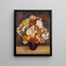 de ramo de crisantemos - Pierre-Auguste Renoir — cuadro enmarcado en la pared