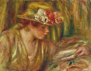 PierreAuguste Renoir - Buste de femme Andre en chapeau lisant la tte tourne  droite.webp