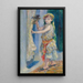 Child with a Bird Mademoiselle Fleury in Algerian Costume - Pierre-Auguste Renoir — framed artwork on a wall
