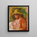 Mujer con sombrero - Pierre-Auguste Renoir — cuadro enmarcado en la pared