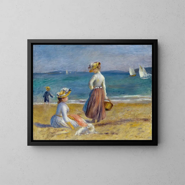 Figuras en la playa - Pierre-Auguste Renoir — cuadro enmarcado en la pared