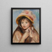 Girl with Pink Bonnet Jeune fille au chapeau rose - Pierre-Auguste Renoir — cuadro enmarcado en la pared
