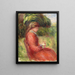 Young woman sitting - Pierre-Auguste Renoir — framed artwork on a wall