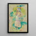 Young peasant girl eating an apple Gabrielle Dufour - Pierre-Auguste Renoir — framed artwork on a wall
