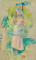 Young peasant girl eating an apple Gabrielle Dufour - Pierre-Auguste Renoir — artwork view