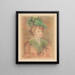 Dama con sombrero verde - Pierre-Auguste Renoir — cuadro enmarcado en la pared
