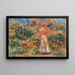 Landscape with Woman in Pink and White - Pierre-Auguste Renoir — framed artwork on a wall