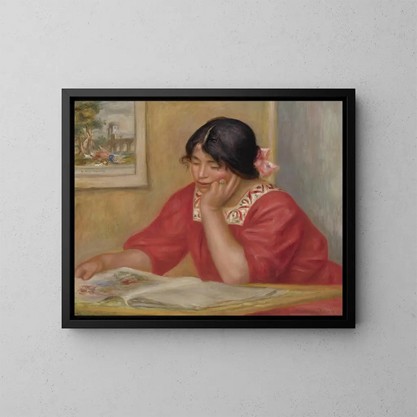 Lontine leyendo - Pierre-Auguste Renoir — cuadro enmarcado en la pared