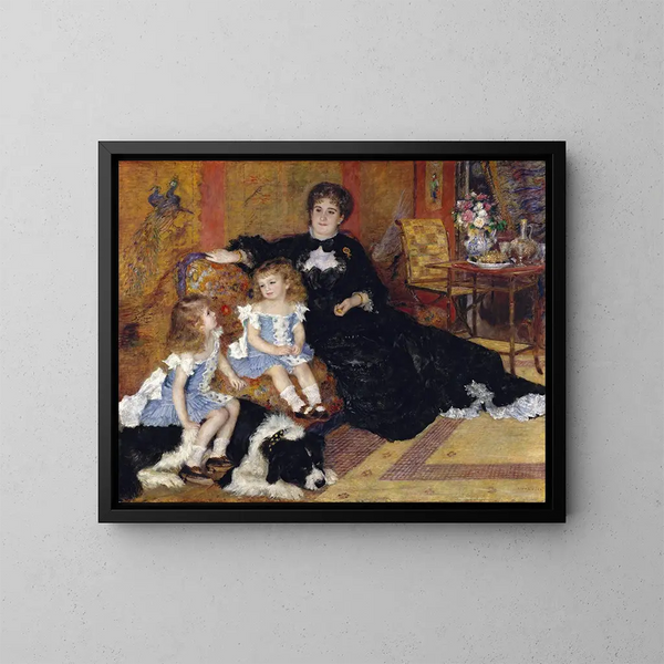 Madame Georges Charpentier, Marguerite-Louise Lemonnier y sus hijos Georgette-Berthe y Paul-Émile-Charles - Pierre-Auguste Renoir — cuadro enmarcado en la pared