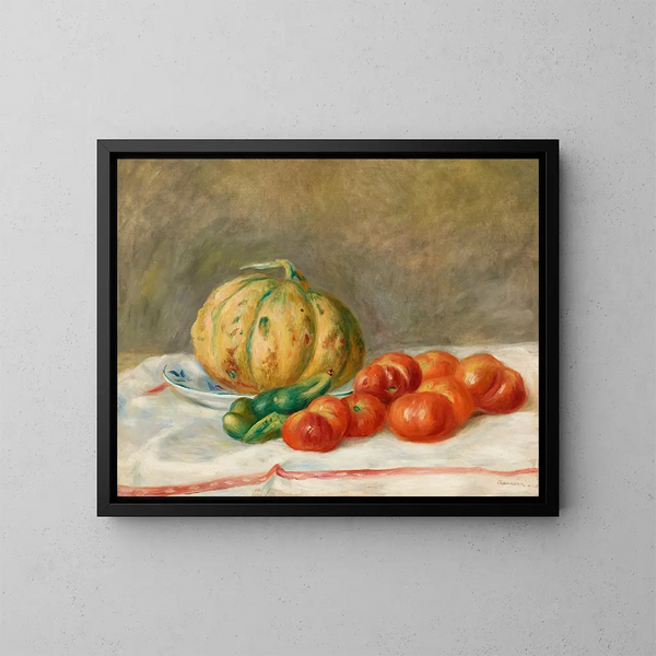 Melón y tomates - Pierre-Auguste Renoir — cuadro enmarcado en la pared