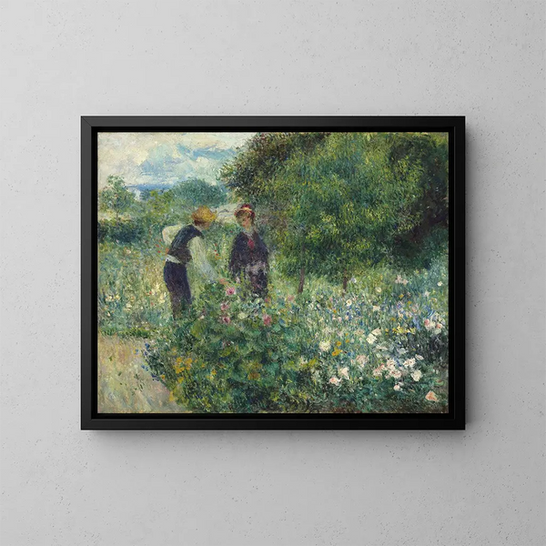 Cueillir des fleurs - Pierre-Auguste Renoir — cuadro enmarcado en la pared