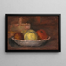 Apples in a dish and basket - Pierre-Auguste Renoir — framed artwork on a wall