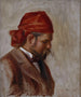 Portrait of Ambroise Vollard with red scarf - Pierre-Auguste Renoir — artwork view