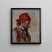 Portrait of Ambroise Vollard with red scarf - Pierre-Auguste Renoir — framed artwork on a wall