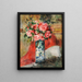 Rosas y peonías en un jarrón - Pierre-Auguste Renoir — cuadro enmarcado en la pared