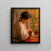 Costurera en la ventana - Pierre-Auguste Renoir — cuadro enmarcado en la pared