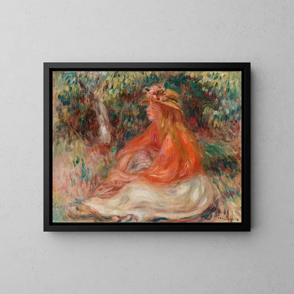 Mujer sentada - Pierre-Auguste Renoir — cuadro enmarcado en la pared