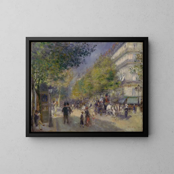 Los Grandes Boulevard - Pierre-Auguste Renoir — cuadro enmarcado en la pared