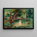 Three figures in a landscape - Pierre-Auguste Renoir — framed artwork on a wall