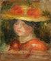 Head of a Woman in a Hat - Pierre-Auguste Renoir — artwork view
