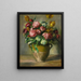 Florero de peonías - Pierre-Auguste Renoir — cuadro enmarcado en la pared