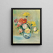 Florero de rosas y dalias - Pierre-Auguste Renoir — cuadro enmarcado en la pared