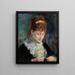 Woman Crocheting Femme faisant du crochet - Pierre-Auguste Renoir — framed artwork on a wall
