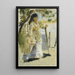Mujer junto a una cerca - Pierre-Auguste Renoir — cuadro enmarcado en la pared