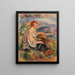 Woman in Tulle Blouse and Black Skirt Femme en blouse de tulle et en jupe noire dans un paysage - Pierre-Auguste Renoir — framed artwork on a wall